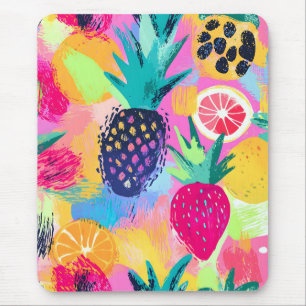 Abstract Paradise Tropical Fruit Fiesta Mouse Pad