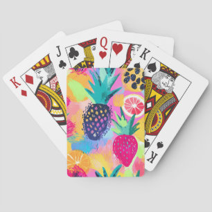 Abstract Paradise Tropical Fruit Fiesta Poker Cards