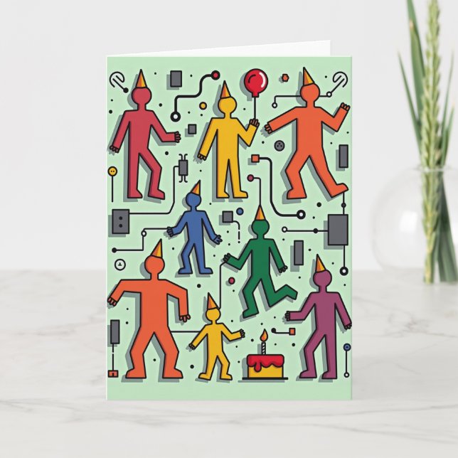Abstract Party Figures Card (Front)