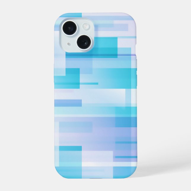 Abstract Pastel Blocks of Blue and Purple iPhone 15 Case (Back)