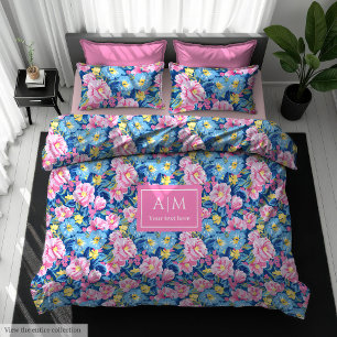 Abstract pastel blue and pink gift for her duvet cover