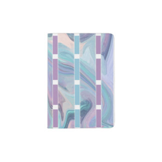 Abstract Pastel Blue and Violet Pattern Passport Holder