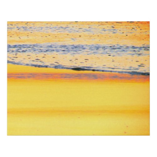 Abstract pastel Blue and Yellow Beach Sunset Photo Faux Canvas Print