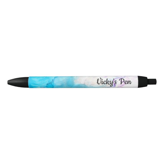 Abstract pastel blue green seawater watercolour bl pen (Front)
