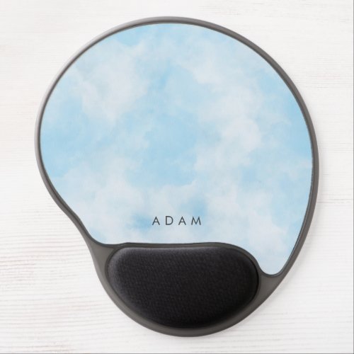 Abstract Pastel Blue Sky Clouds Personalize Gel Mouse Pad