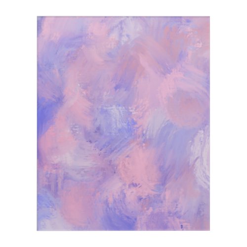 Abstract Pastel Blush Pink and Blue Acrylic Print