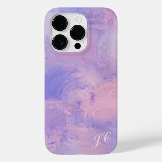Abstract Pastel Blush Pink and Blue Case-Mate iPhone Case (Back)