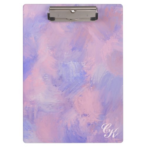 Abstract Pastel Blush Pink and Blue Clipboard