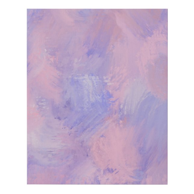Abstract Pastel Blush Pink and Blue Faux Canvas Print (Front)