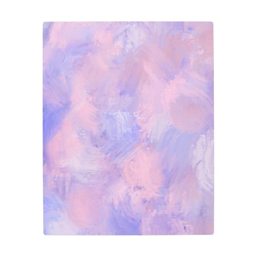 Abstract Pastel Blush Pink and Blue Metal Print