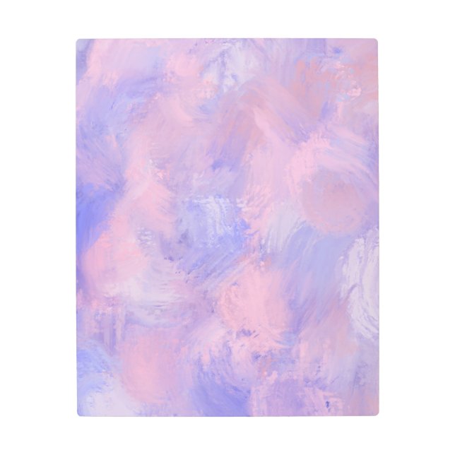 Abstract Pastel Blush Pink and Blue Metal Print (Front)