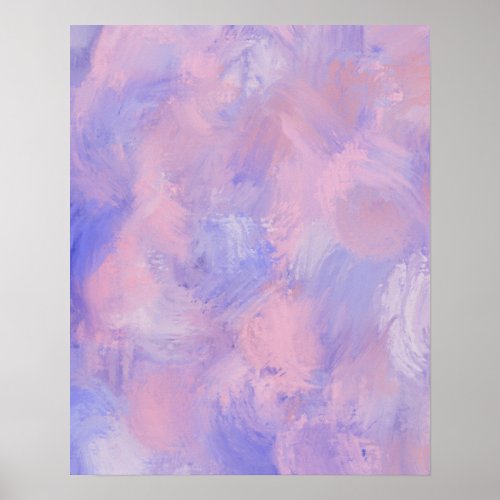 Abstract Pastel Blush Pink and Blue Poster