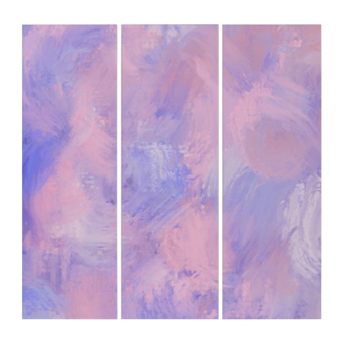Abstract Pastel Blush Pink and Blue Triptych