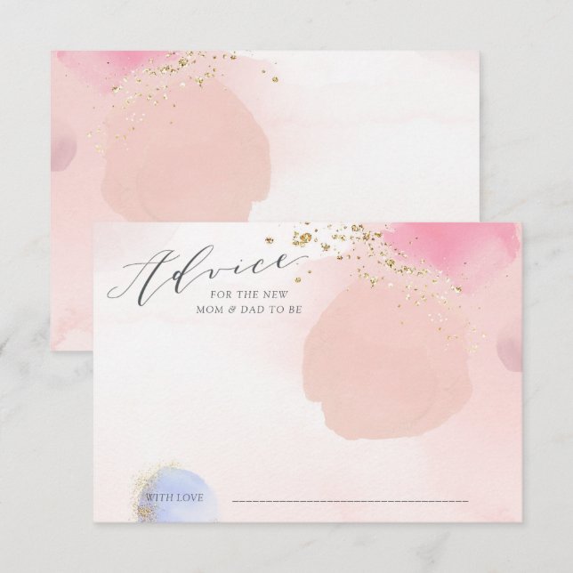 Abstract Pastel Circles Advice Card Baby Shower (Front/Back)