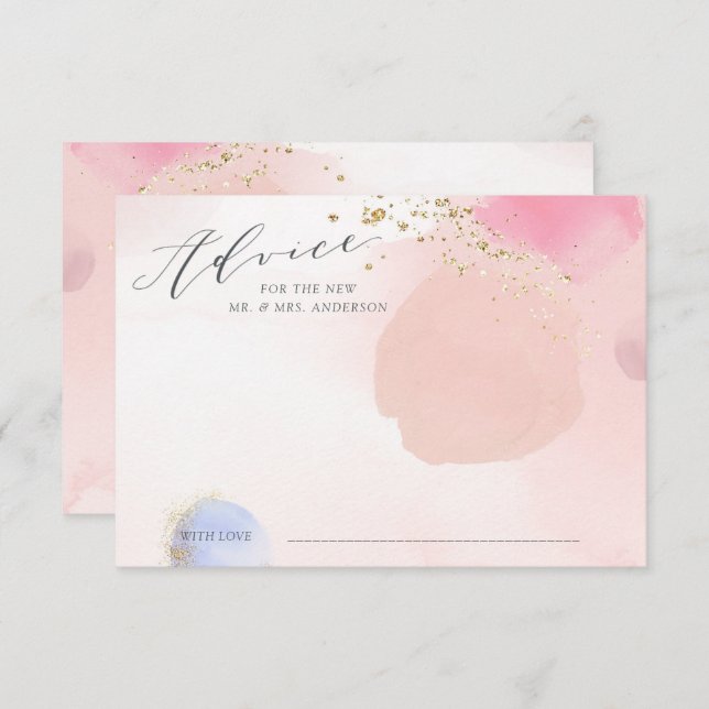 Abstract Pastel Circles Advice Card Bridal Shower (Front/Back)