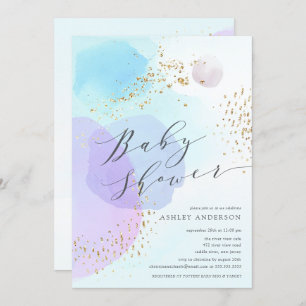 Abstract Pastel Circles Boy Baby Shower Invitation