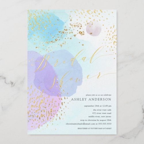 Abstract Pastel Circles Foil Bridal Shower Foil  Foil Invitation