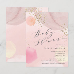 Abstract Pastel Circles Girl Baby Shower Invitatio Invitation