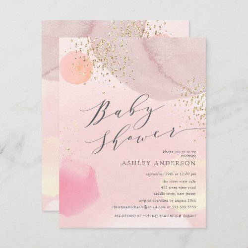 Abstract Pastel Circles Girl Baby Shower Invitatio Invitation