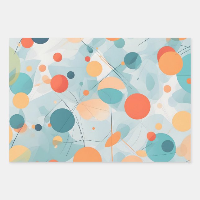 abstract pastel circles wrapping paper sheets (Front)