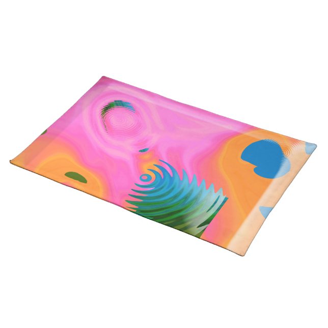  Abstract Pastel Colored Design Placemat (On Table)