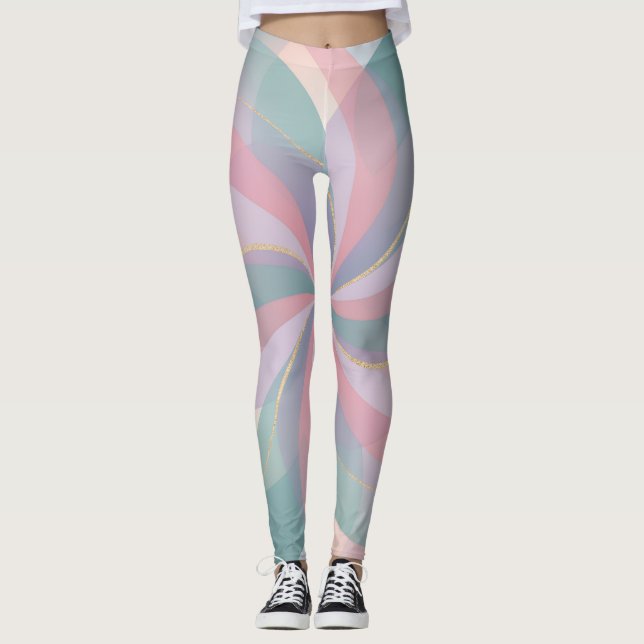 Abstract Pastel Colored Legging (Front)