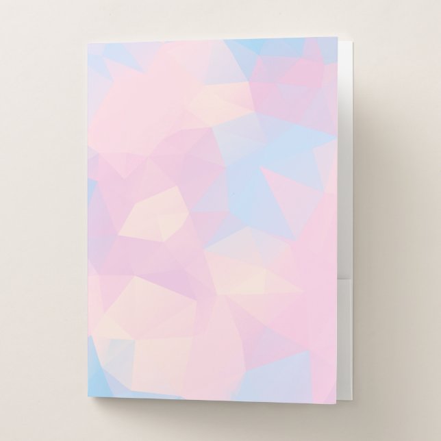 Abstract Pastel Colors Low Poly Background Pocket Folder (Front)