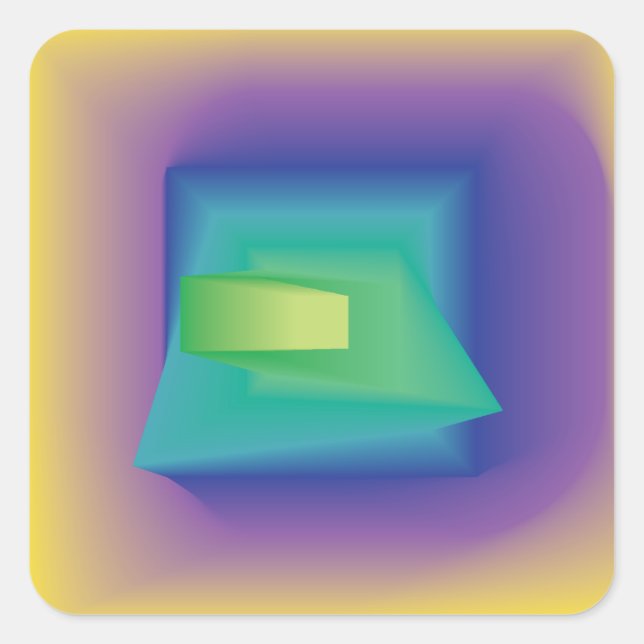 abstract pastel colors square sticker (Front)