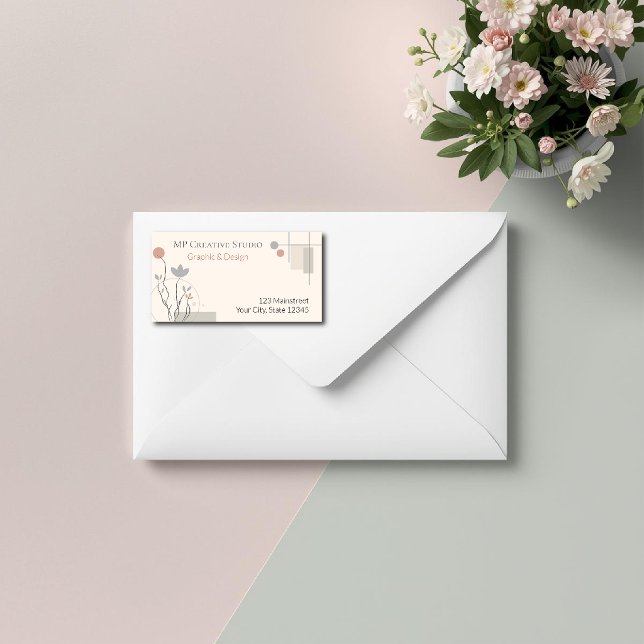 Abstract Pastel Design: Modern Florals & Geometry Label (Creator Uploaded)