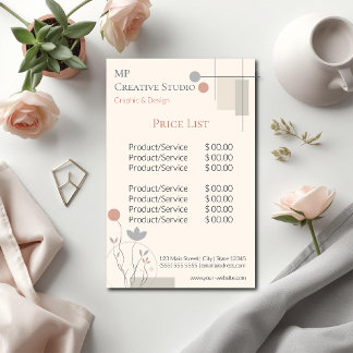 Abstract Pastel Design: Modern Florals & Geometry Stationery
