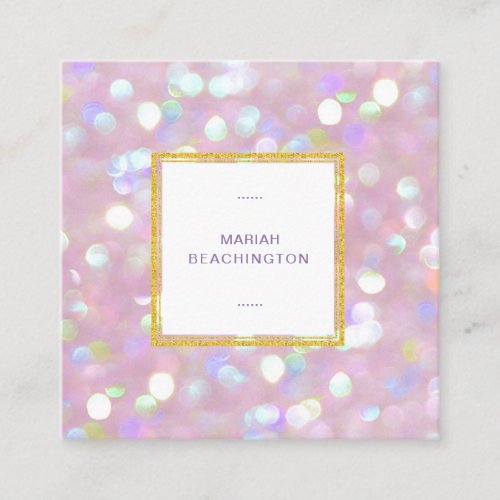  Abstract Pastel Dusty Rose Lavender Bokeh Dots Square Business Card
