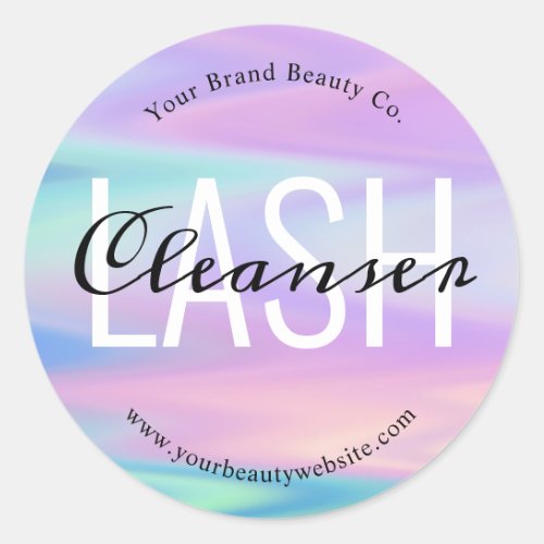 Abstract Pastel Eyelash Extension Cleanser Product Classic Round Sticker