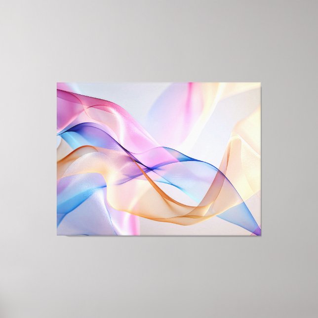 Abstract Pastel Fabric Flow Canvas Print (Front)
