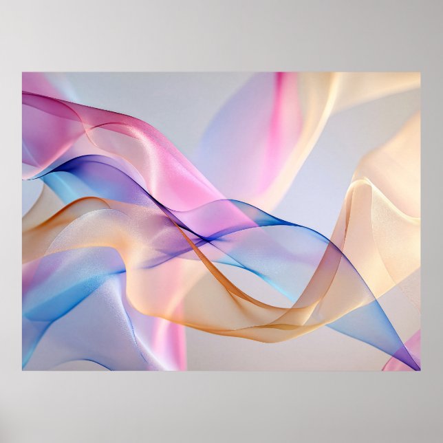 Abstract Pastel Fabric Flow Poster (Front)