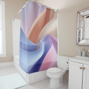 Abstract Pastel Fabric Flow with Gentle Curves Shower Curtain
