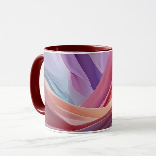 Abstract Pastel Fabric Waves  Mug (Front Left)