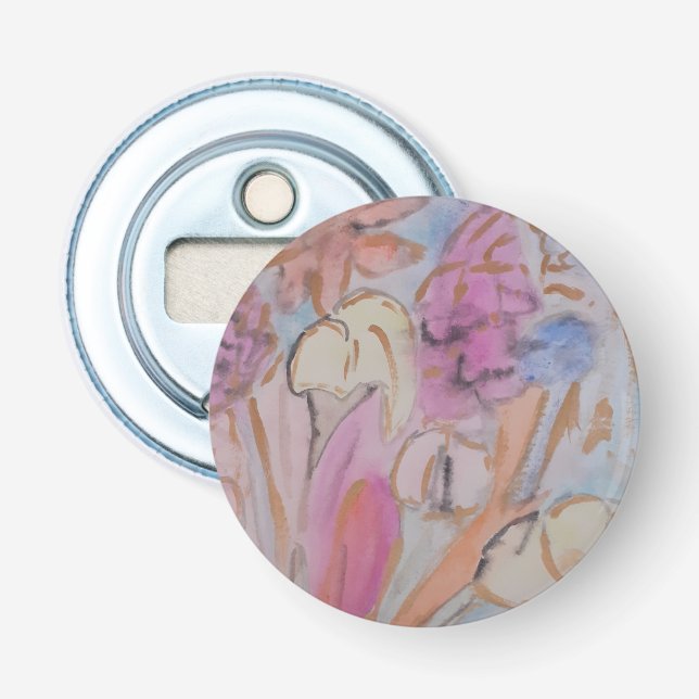 Abstract Pastel Floral Bottle Opener (Front)