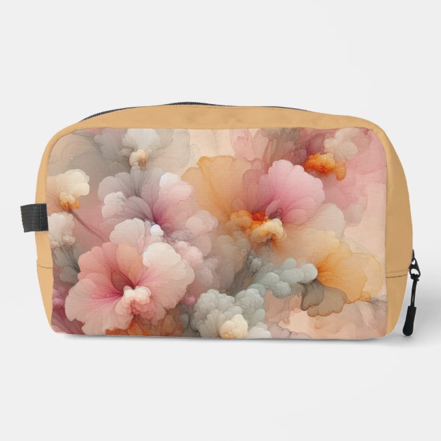 Abstract Pastel Floral Cloud Ink Landscape Dopp Kit (Front)