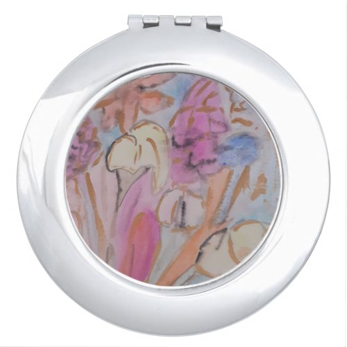 Abstract Pastel Floral  Compact Mirror