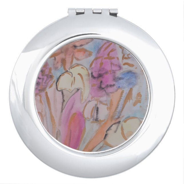 Abstract Pastel Floral  Compact Mirror (Front)