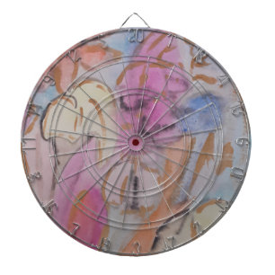 Abstract Pastel Floral Dart Board