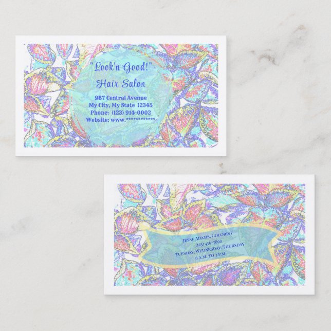 Abstract Pastel Floral Design Customizable Business Card (Front/Back)