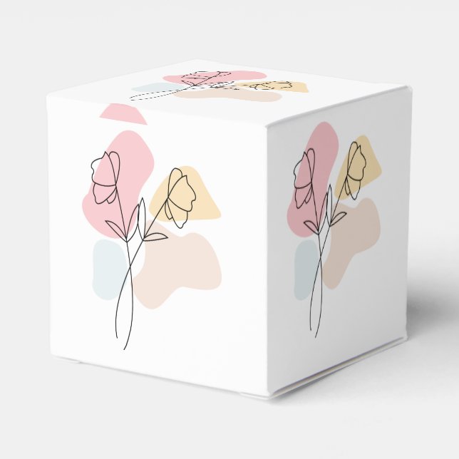 Abstract Pastel Floral   Favor Boxes (Back Side)