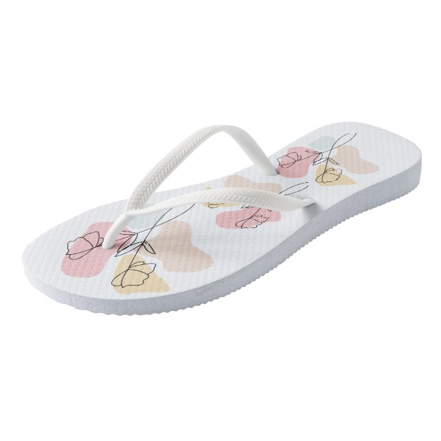 Abstract Pastel Floral  Flip Flops (Angled)