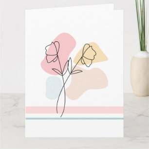 Abstract Pastel Floral Folded Greeting Card