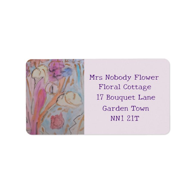 Abstract Pastel Floral  Label (Front)