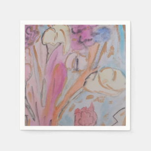 Abstract Pastel Floral Napkins