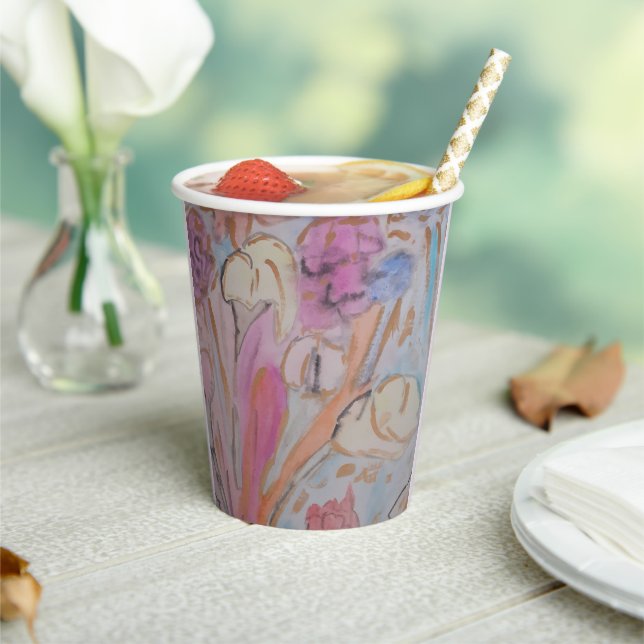Abstract Pastel Floral  Paper Cups (Insitu)