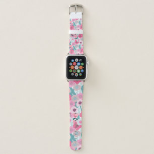 Abstract pastel floral pattern. Beautiful pink flo Apple Watch Band