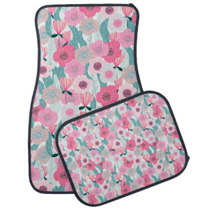 Abstract pastel floral pattern. Beautiful pink flo Car Floor Mat